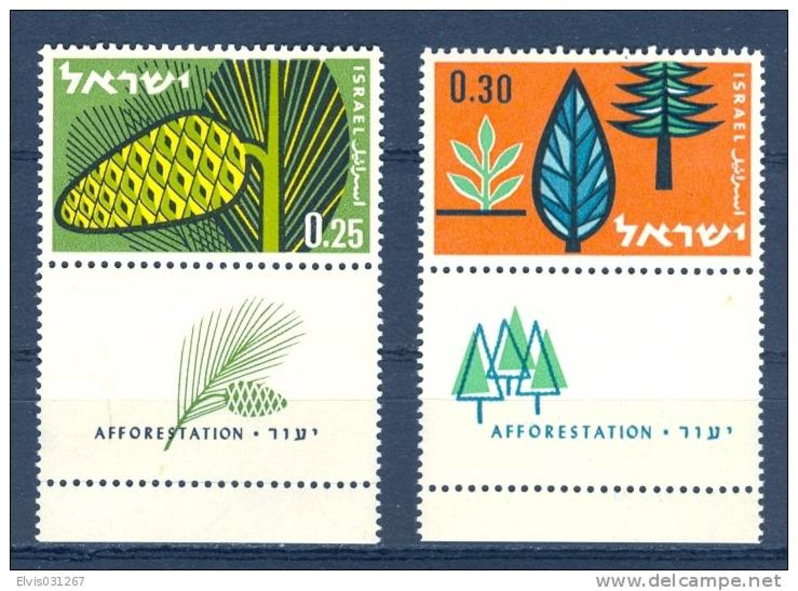 Israel - 1961, Michel/Philex No. : 247/248,  - MNH - *** - Full Tab - Neufs (avec Tabs)