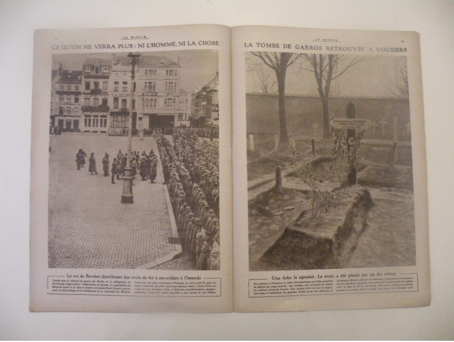 Le Miroir,la Guerre 1914-1918 - Journal n°261 - 24.11.1918 - Foch et Clemenceau acclamés,la cour du palais Bourbon