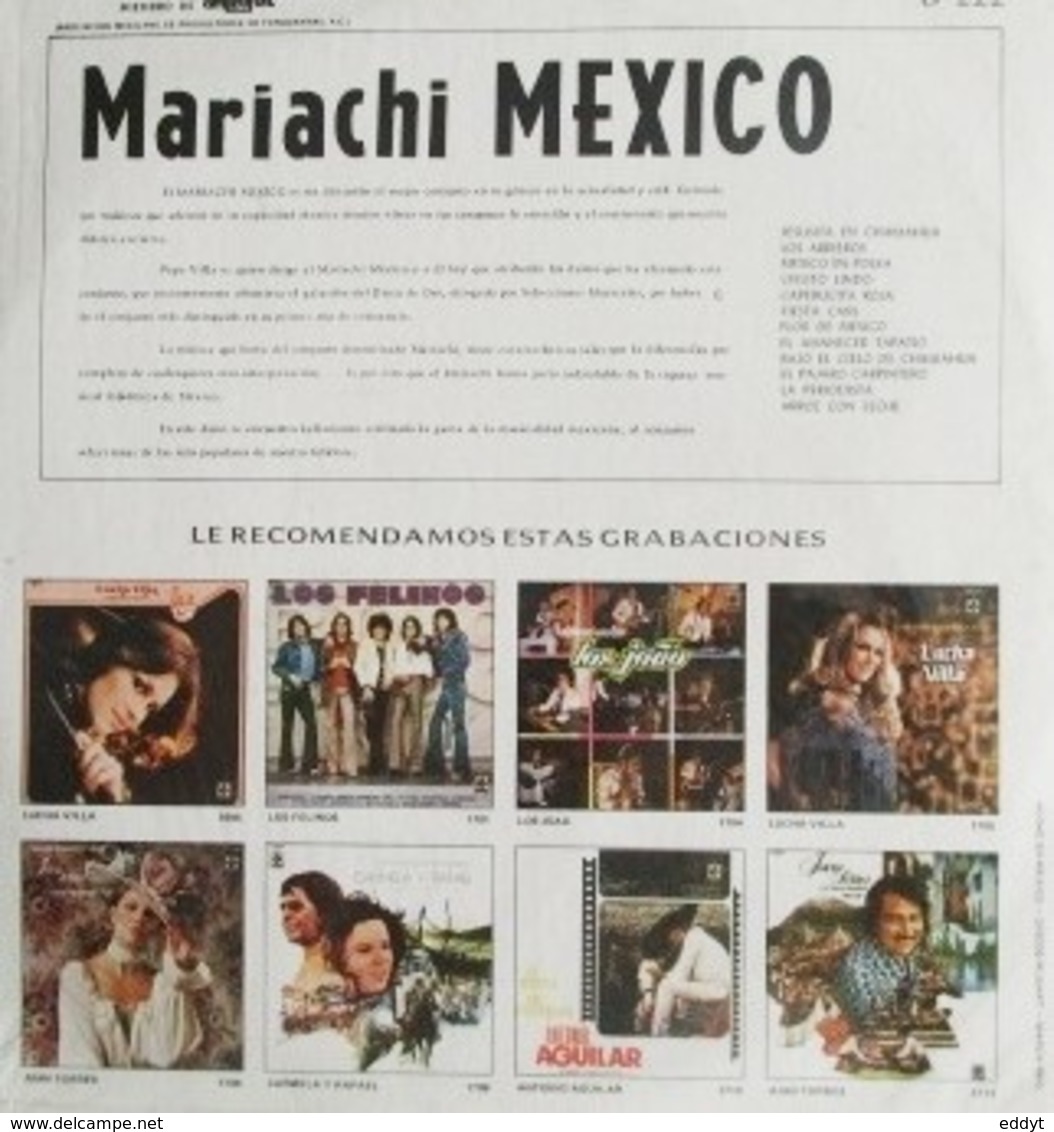 Disque Vinyle 33 T MARIACHI MEXICO TBE *A UNITÉ : 9 € Envoi COMPRIS* " Ainsi Que Les Disques ANNONCE - Other - Spanish Music