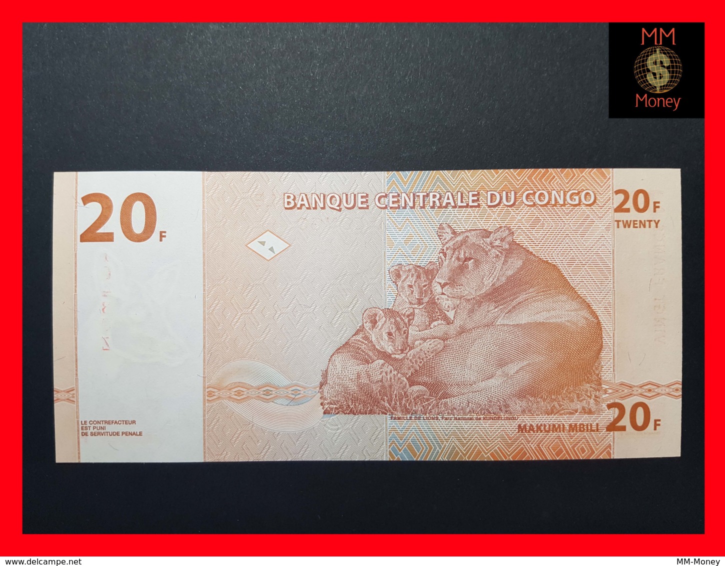 CONGO DEMOCRATIC REPUBLIC D R 20 Francs 1.11.1997 P. 88 A  UNC  REPLACEMENT  “Z” - Repubblica Democratica Del Congo & Zaire