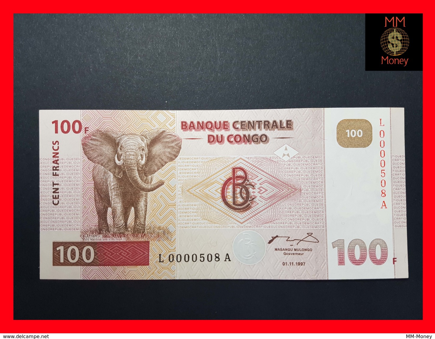 CONGO DEMOCRATIC REPUBLIC D R 100 Francs 1.11.1997 P. 90  UNC - République Démocratique Du Congo & Zaïre