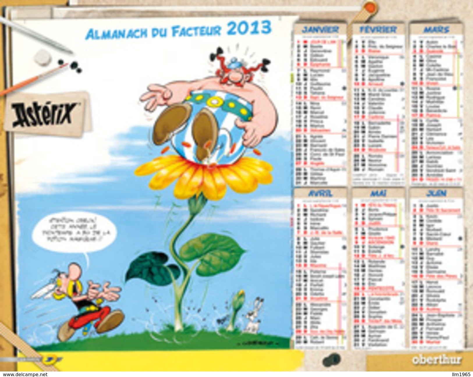 Calendrier Almanach La Poste PTT 2013 Astérix - Grand Format : 2001-...