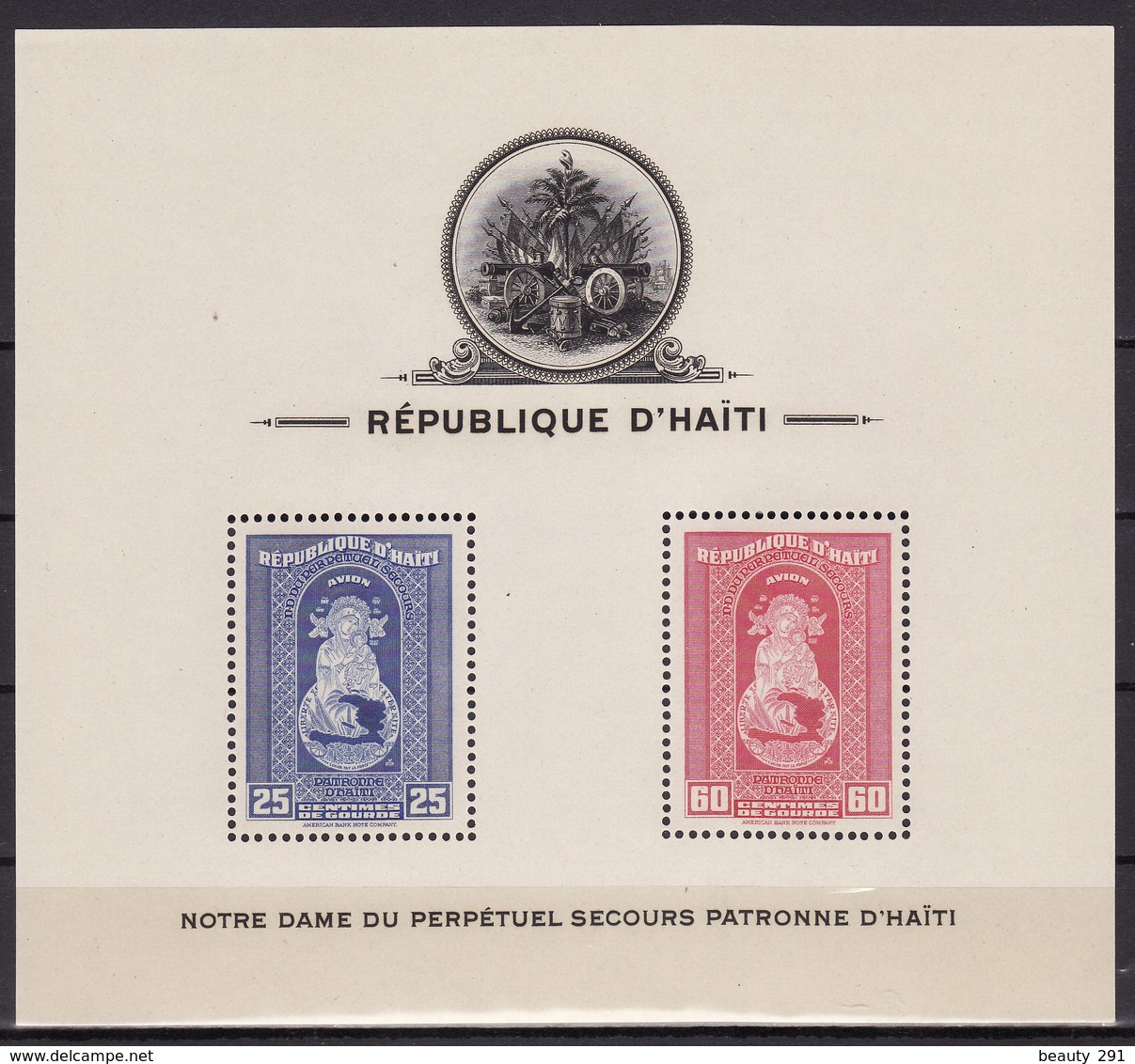 1942 HAITI - Mi BL. 1-3 A, PATRONES OF AHITI - MAP AND COAT OF ARMS - MNH** LUX - Haïti