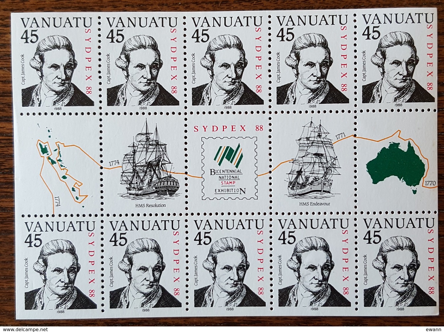 Vanuatu - YT N°805 Sur Feuille - Sydpex'88 / Exposition Philatélique Nationale - 1988 - Neufs - Vanuatu (1980-...)