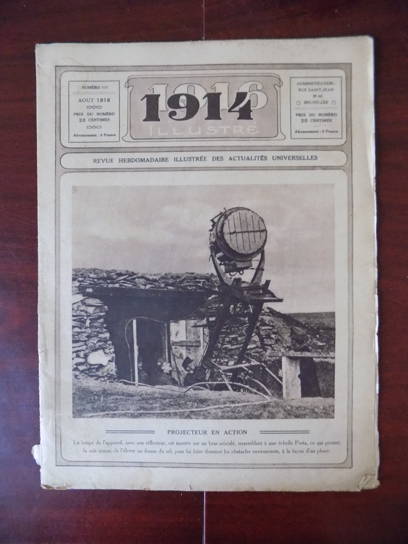 1914 Illustré N° 103 Projecteur - Verdun - Ostende - Calais - Batterie Lourde - Café Brésil - ... - 1900 - 1949