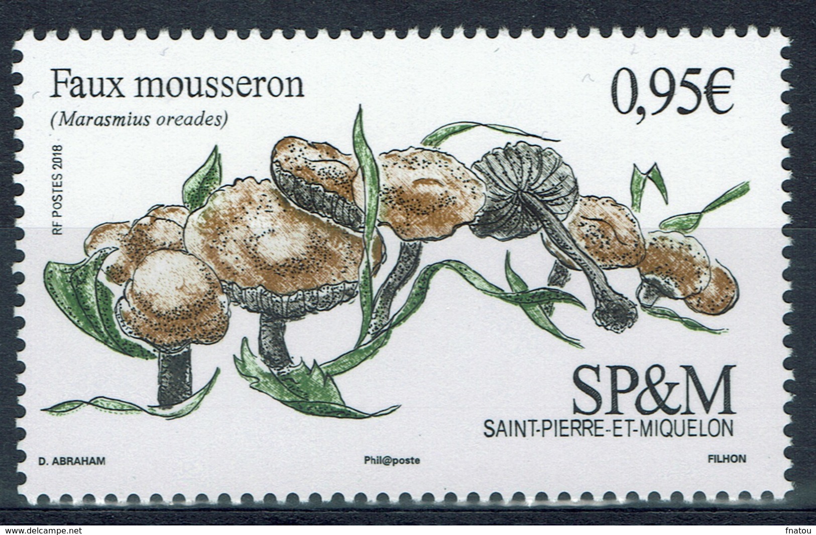 Saint Pierre And Miquelon, Mushroom, The Scotch Bonnet (Marasmius Oreades), 2018, MNH VF - Ongebruikt