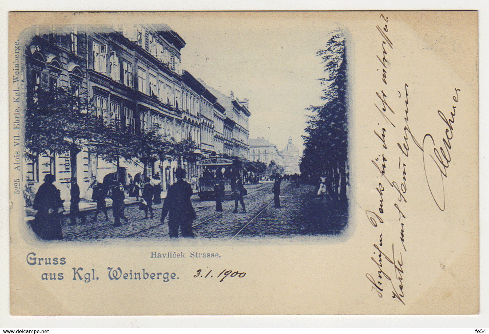 ° TCHEQUIE ° PRAG ° GRUSS AUS KGL. WEINBERGE ° Carte Postée En 1900 ° - Czech Republic