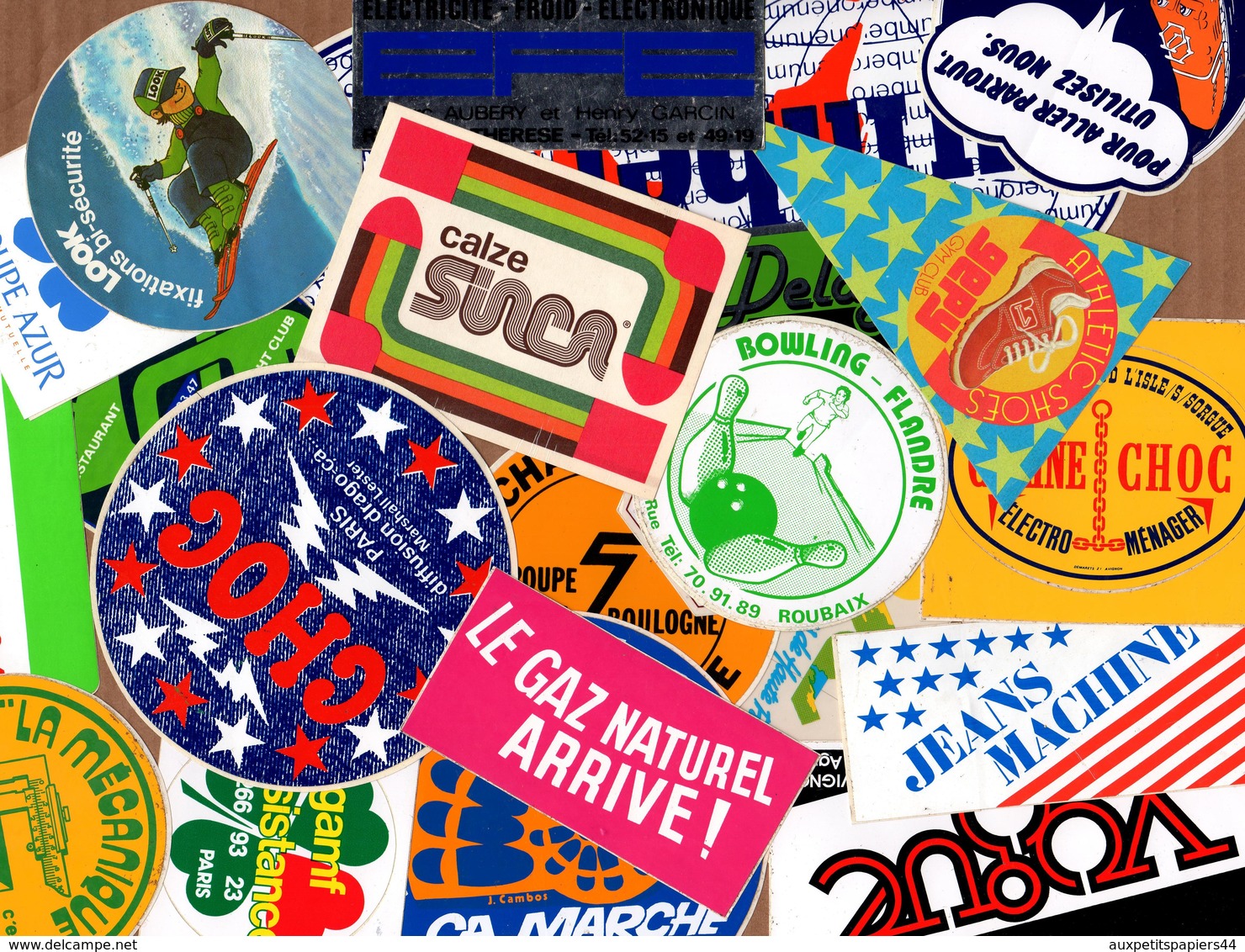 Joli Lot D'environ 70 Autocollants Tous Formats, Toutes Marques Années 1970 - 1980 Vintage - Stickers
