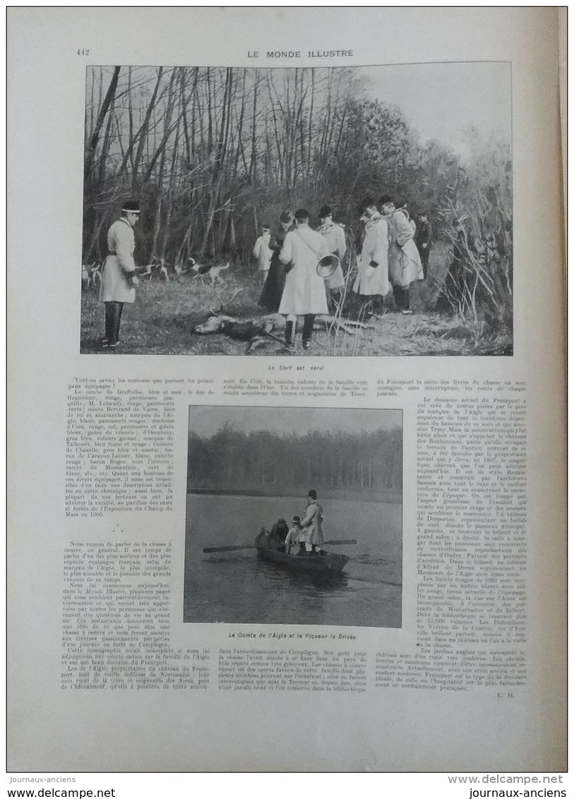 1902 COMPIEGNE LA SOCIETE DE SPORT GOLF - MARQUIS DE L'AIGLE  - GREVE DES MUSICIENS - SARAGOSSE LOS GIGANTES