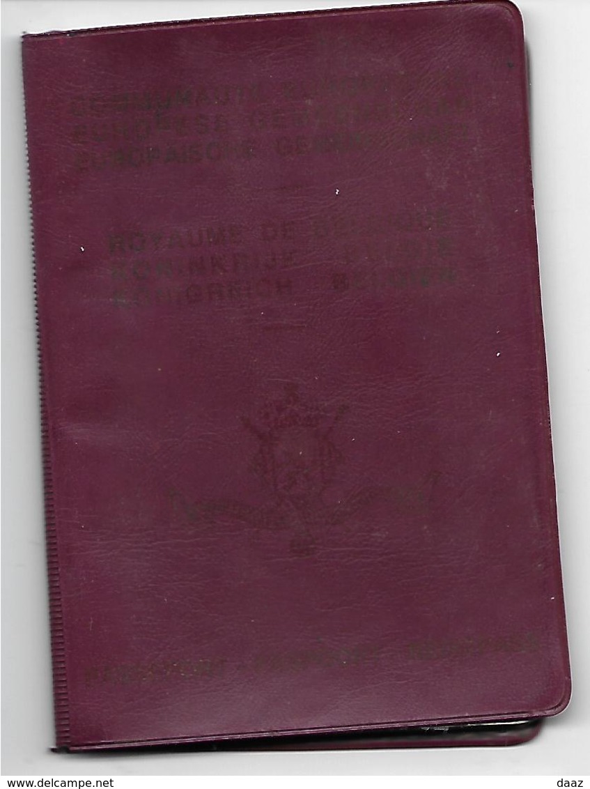 Passeport Passport Reispas  Communauté Européenne Belgique Belgium 1987 Visas Barbados Grenada Trinidad Thailand USA - Unclassified