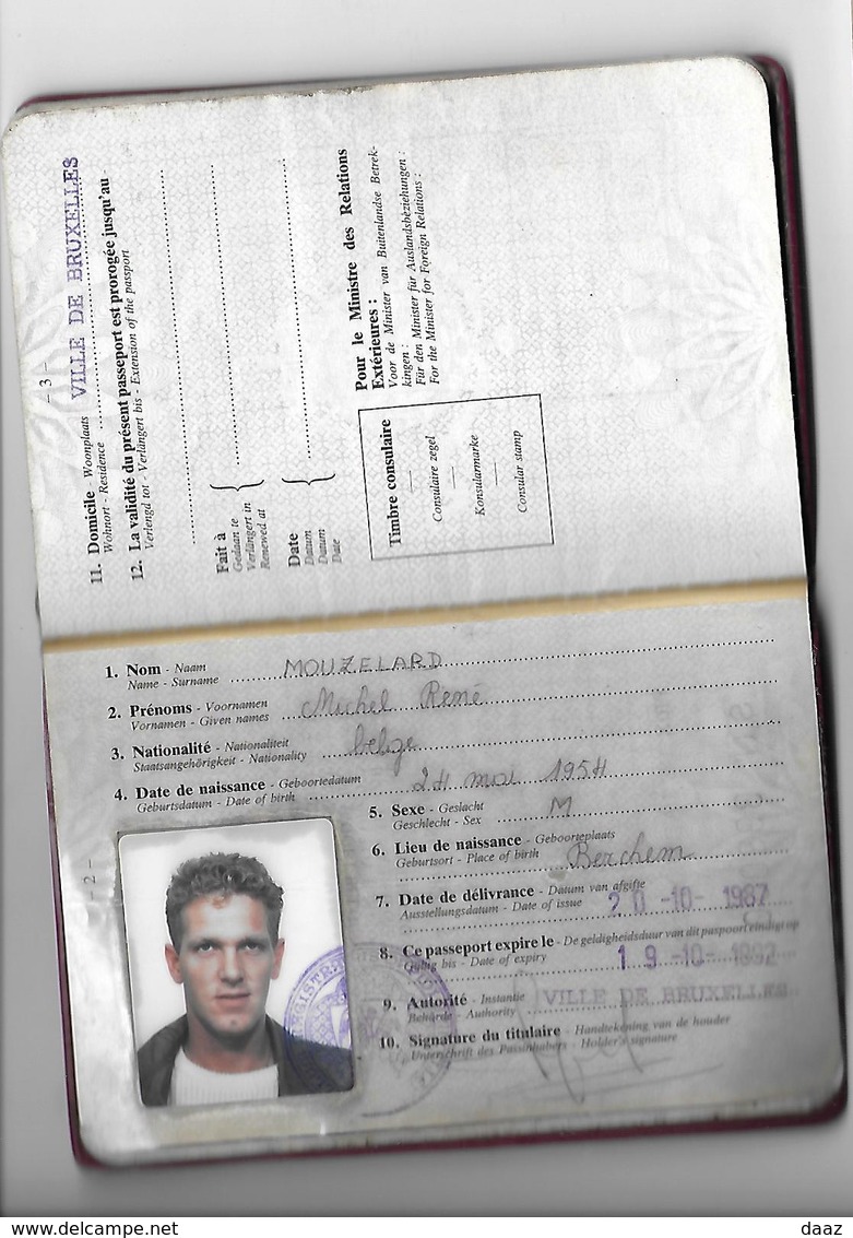 Passeport Passport Reispas  Communauté Européenne Belgique Belgium 1987 Visas Barbados Grenada Trinidad Thailand USA - Unclassified