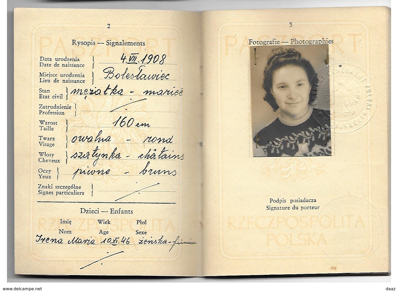 Passeport Passport Reispas  Paszport Polska Pologne Poland 1948 - Non Classificati