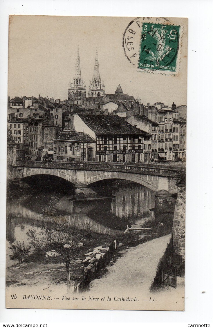 BAYONNE - 64 - Vue Sur La Nive Et La Cathédrale - Achat Immédiat - Bayonne