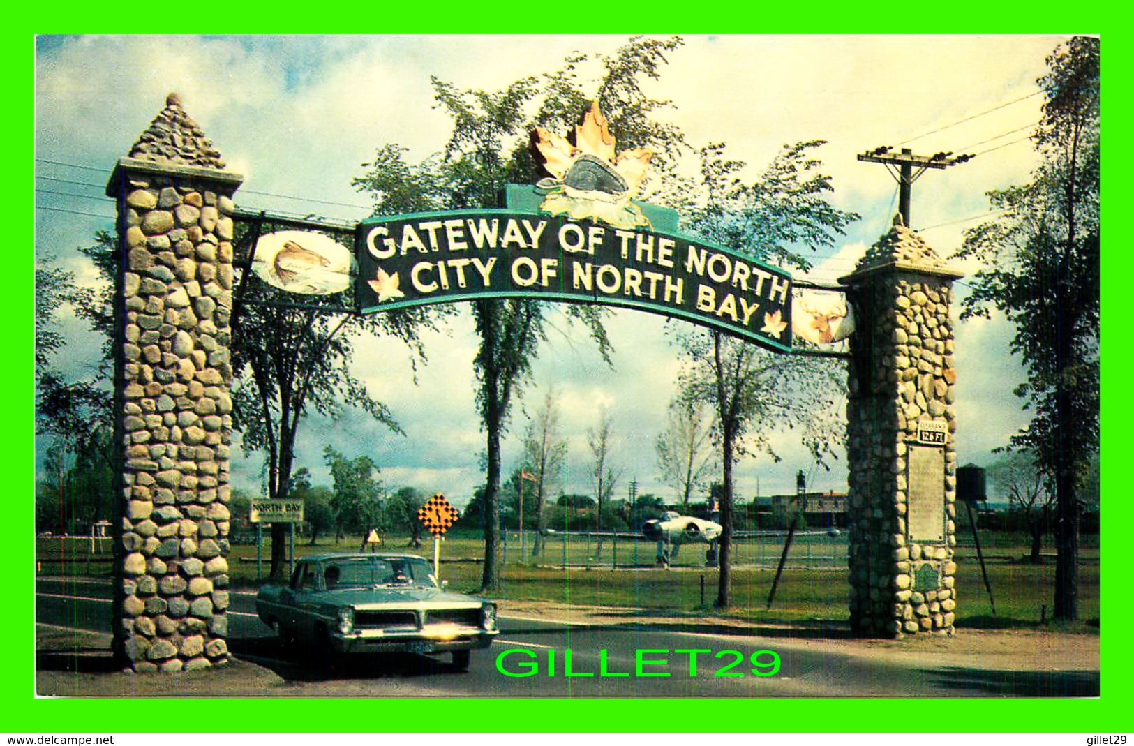 NORTH BAY, ONTARIO - GATEWAY OF THE NORTH - ANIMATED WITH OLD CAR - PRESTON R. QUIRT - - North Bay