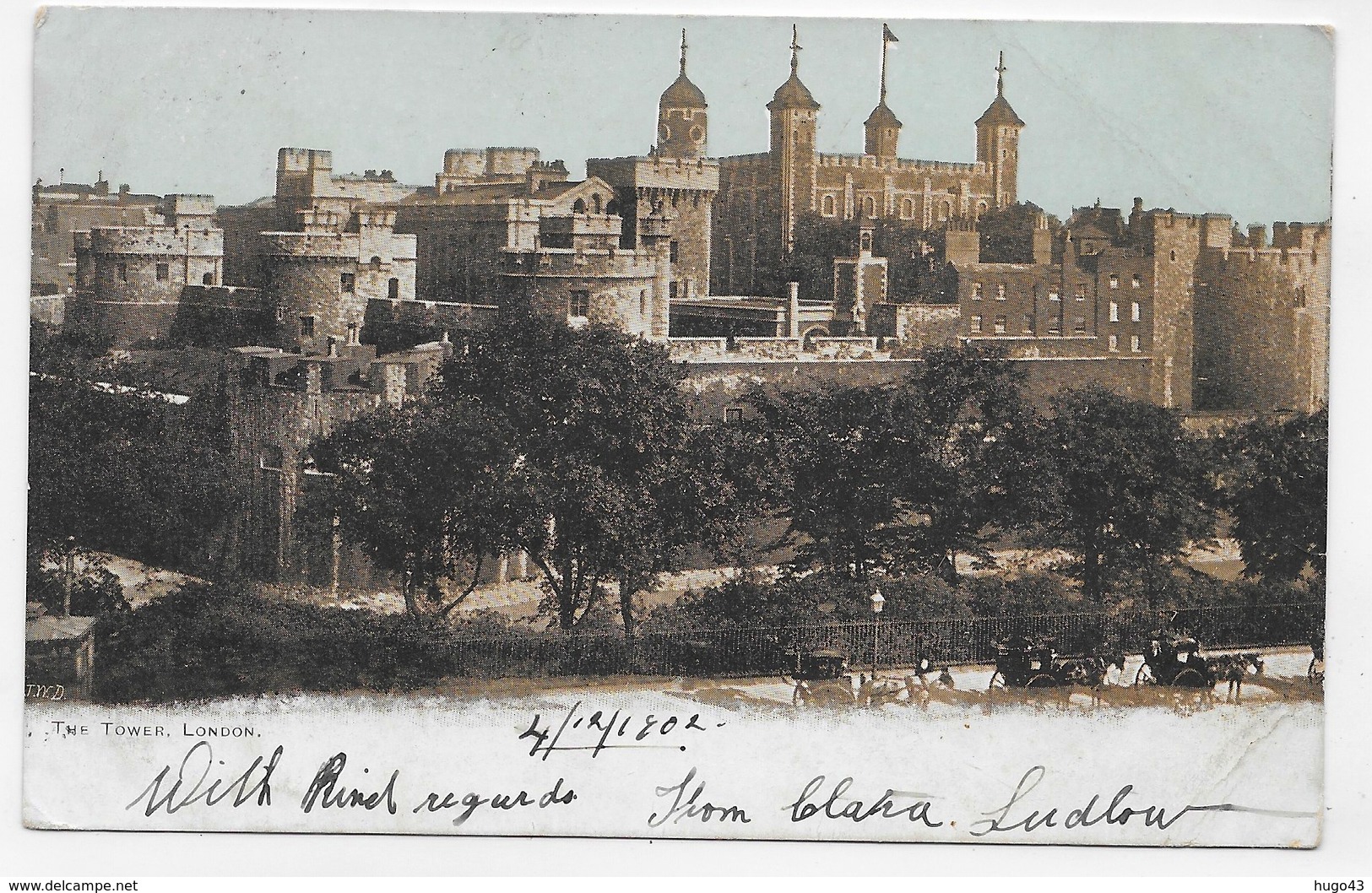 (RECTO / VERSO) LONDON EN 1902 - THE TOWER - BEAU TIMBRE ET CACHET - CPA VOYAGEE - Tower Of London