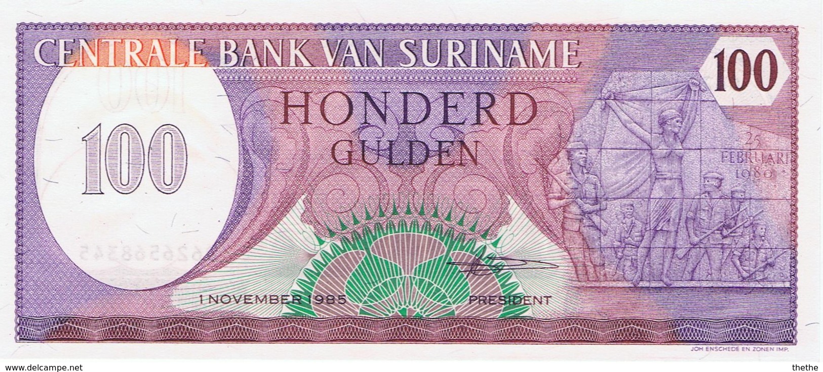 SURINAM  - 100 Gulden - NEUF - Suriname