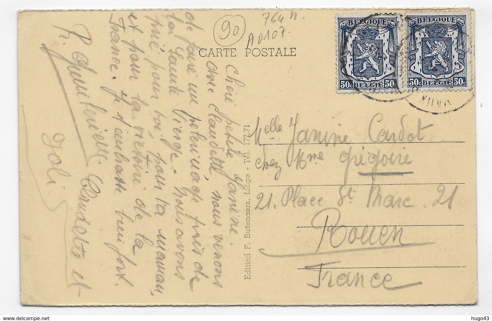 (RECTO / VERSO) CHAUDFONTAINE - CHEVREMONT- LA CHAPELLE - BEAUX TIMBRES ET CACHET - CPA VOYAGEE - Chaudfontaine