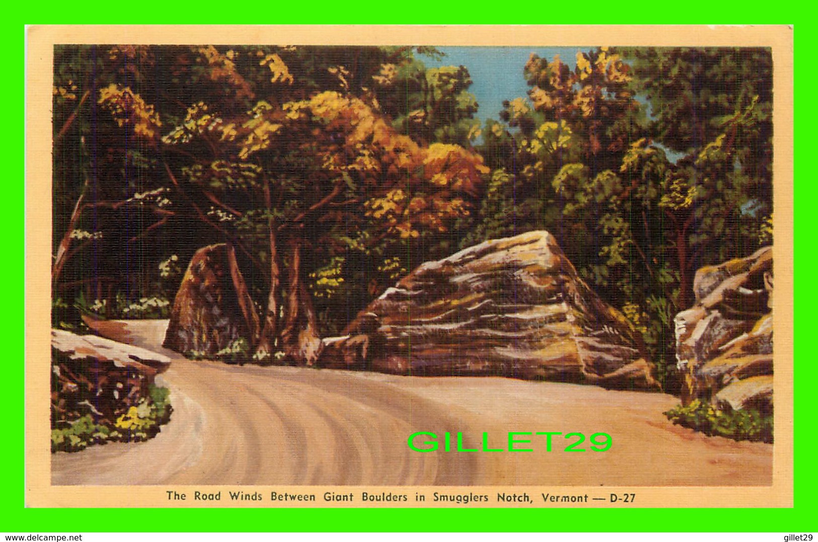 SMUGGLERS NOTCH, VT -THE ROAD WINDS BETWEEN GIANT BOULDERS - THE DEXTER PRESS - - Other & Unclassified