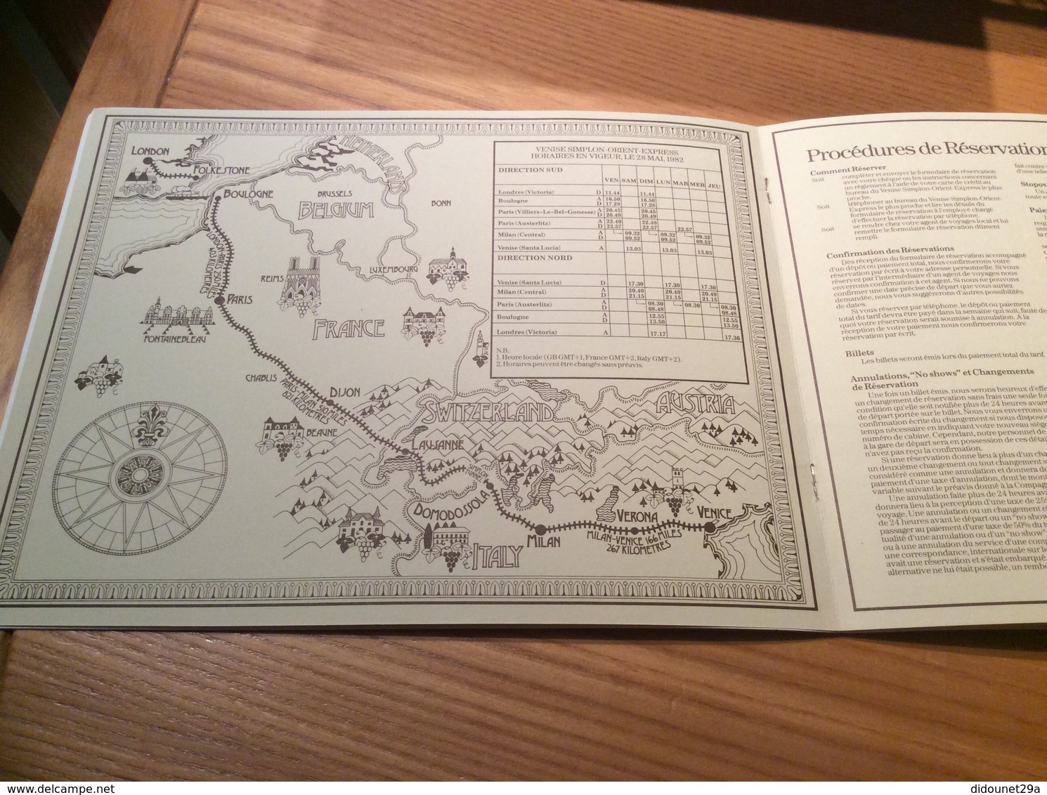 Catalogue 1982 (24 Pages) "VENICE SIMPLON ORIENT-EXPRESS" Royaume Uni (train, Photo, Plan, Calendrier) - Autres & Non Classés