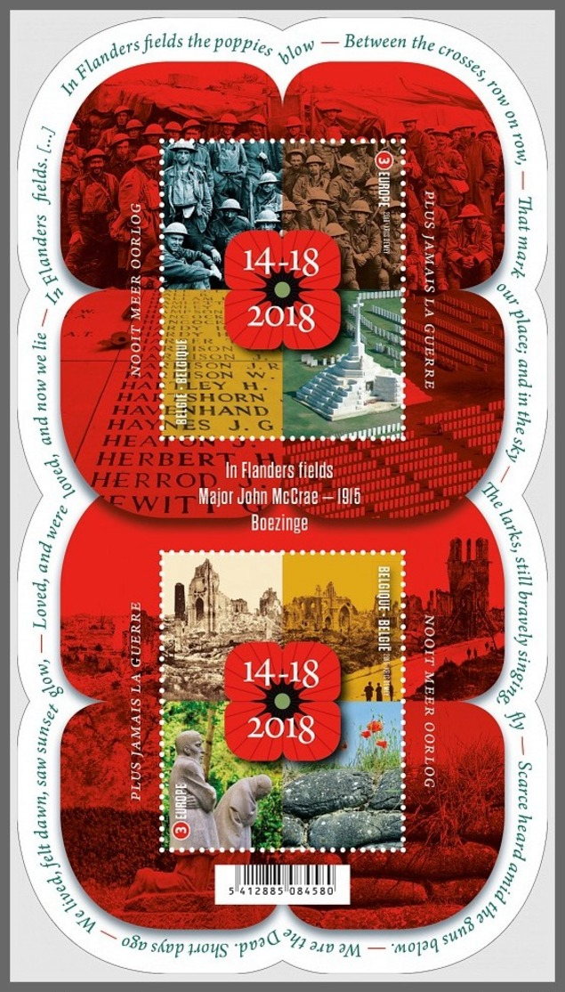 H01 Belgium 2018 Great War Commemoration MNH Postfrisch - Ungebraucht