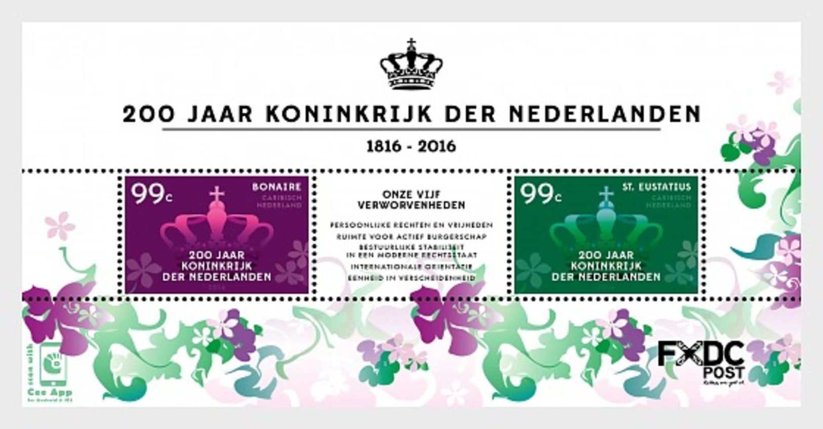 H01 Caribbean Netherlands 2016 Kingdom Netherlands Bonaire MNH Postfrisch - Curaçao, Antille Olandesi, Aruba