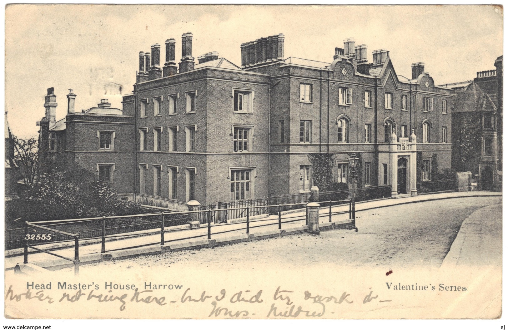 Head Master's House, Harrow - Postmark 1905 - Valentine's Series - London Suburbs