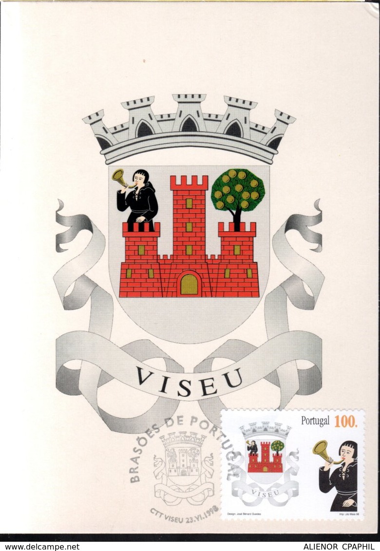 CM 1998 - ECUSSON DE LA VILLE DE VISEU - VERSO VIERGE - - Maximum Cards & Covers