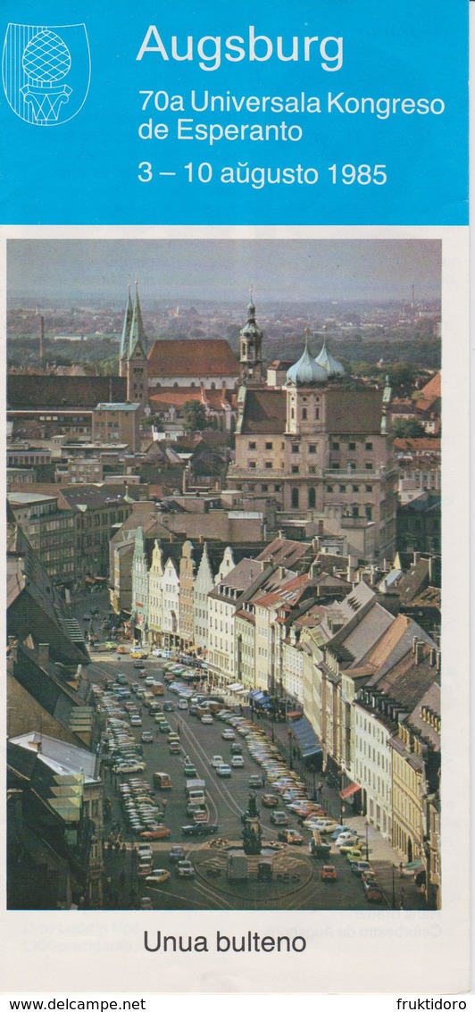 Brochure 70th World Esperanto Conference In Augsburg, Germany - 70a Universala Kongreso 1985 - Oude Boeken