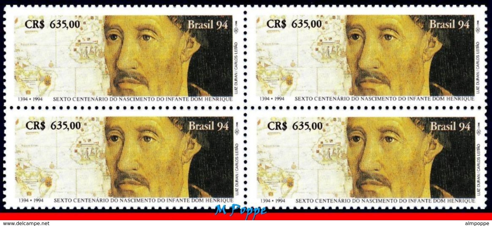 Ref. BR-2463-Q BRAZIL 1994 JOINT ISSUE, WITH PORTUGAL,INFANT DOM, HENRIQUE, KING, MI# 2570, BLOCK MNH 4V Sc# 2463 - Ungebraucht