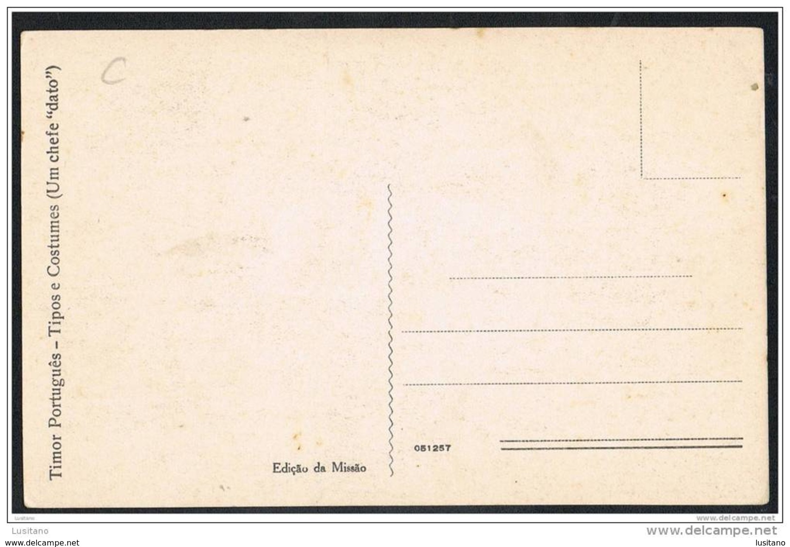 EAST TIMOR Portugues Tipos E Costumes - Um Chefe Dato ( Portugal Colonial ) - East Timor