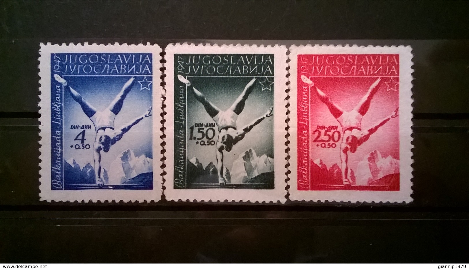 FRANCOBOLLI STAMPS JUGOSLAVIA YUGOSLAVIA 1947 MNH** NUOVI SERIE COMPLETA SPORT BALKAN GAMES LJUBIJANA - Nuovi