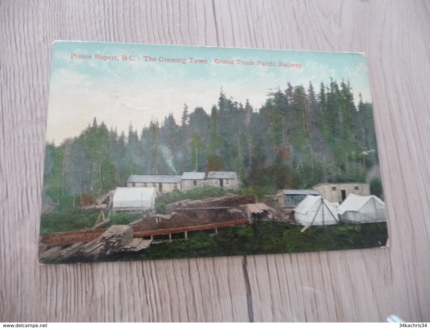 CPA Canada Prince Rupert B.C. The Growing Town Grand Trunk Paacific Railway    Paypal Ok Out Of Europe - Prince Rupert