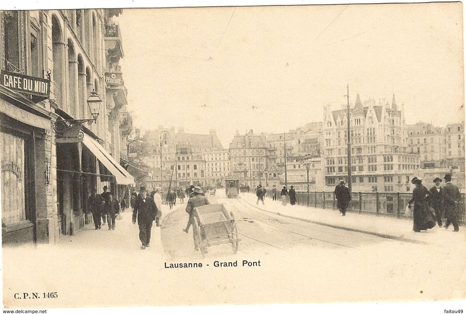 Carte Precurseur -  LAUSANNE  - Grand Pont (animée)  45 - Autres & Non Classés