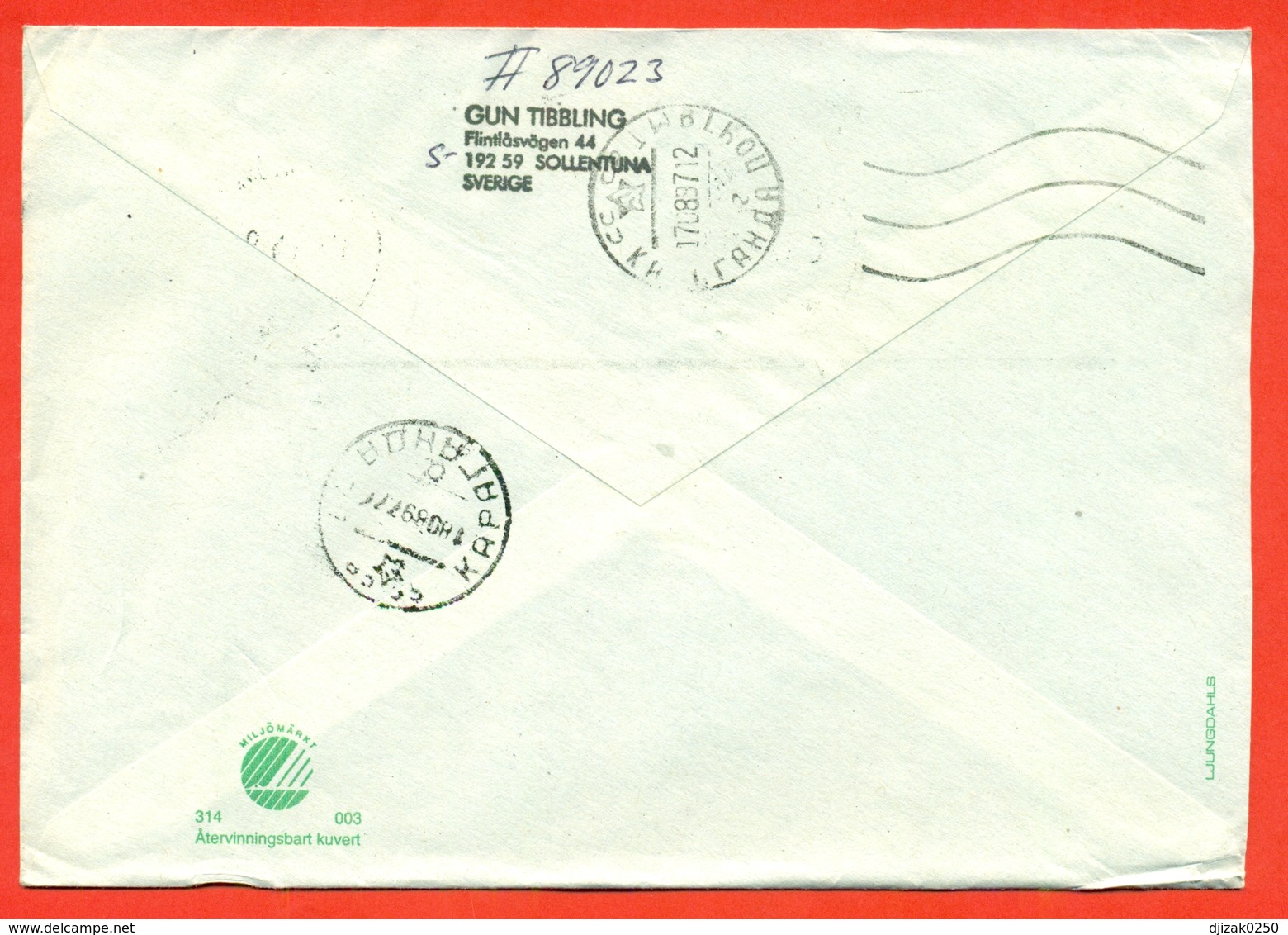 Europa-CEPT 1997. Tales. Sweden. The Envelope Actually Passed The Mail. Airmail. - 1997