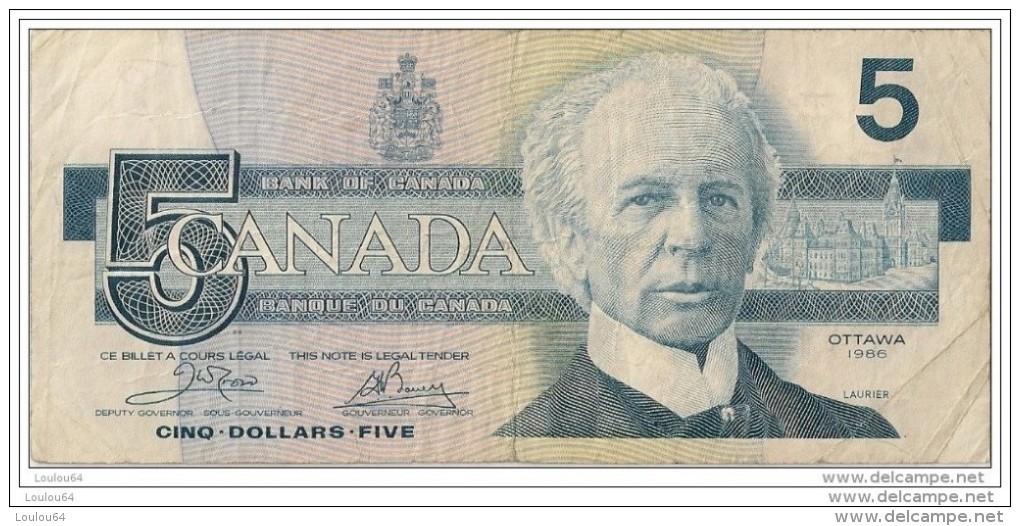 CANADA -5 Dollars 1986 - N° EOJ1790614 - - Canada