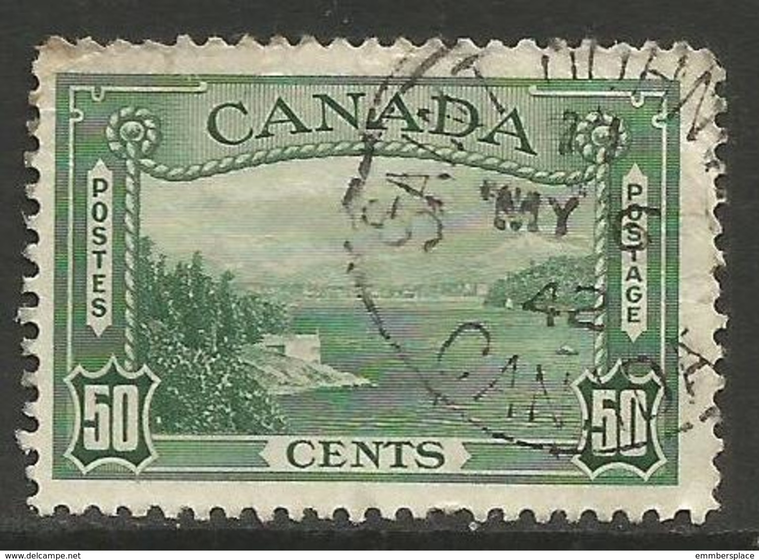 Canada - 1937 Vancouver Harbour 50c Used   SG 366 - Used Stamps
