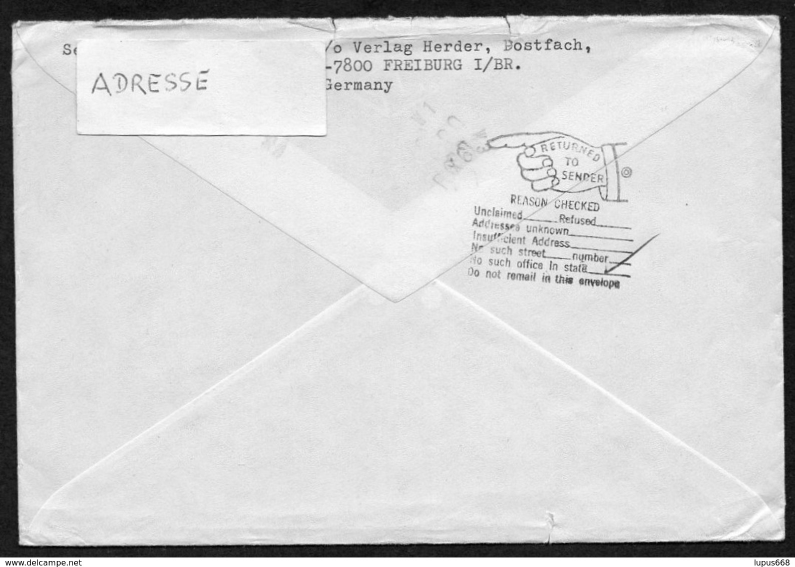 BRD 1984  Brief/ Letter " Returned To Sender "  BRD Nach Den Marschall- Inseln  ; Fehler/ Fault - Post