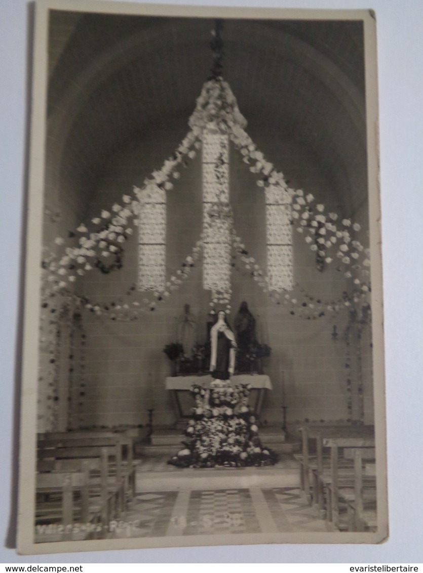 VILLERS-LES-ROYE  : Carte Photo ,intérieur De L'église ,photo De A NIQUET  à NESLE - Autres & Non Classés