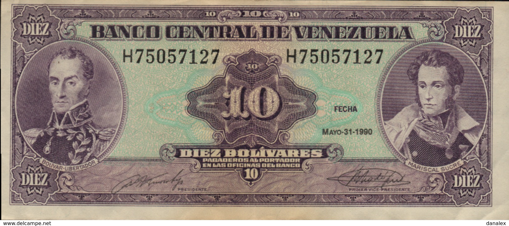 VENEZUELA 10 BOLIVARES Du 31-5-1990 Pick 61b  XF/SUP - Venezuela