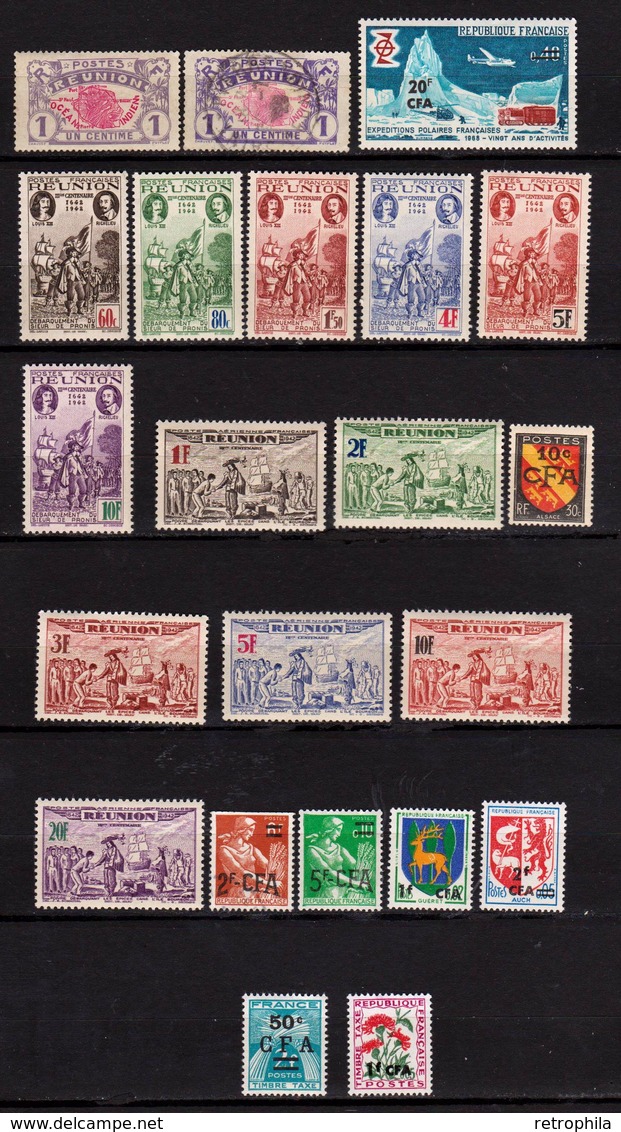 France - Réunion - Collection De 1907 à 1968 - 22 Timbres Neufs Et Oblitérés - Nuevos