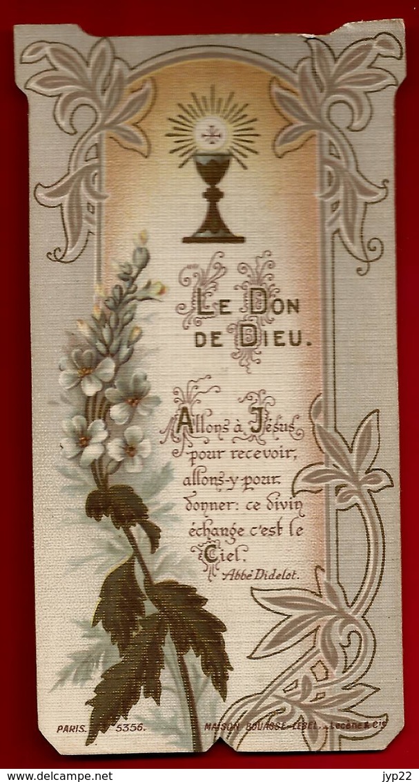 Image Pieuse Holy Card Ciselée Communion Christine Maurouard Angoulême 10-06-1909 - Ed Bouasse Lebel Lecène 5356 - Santini