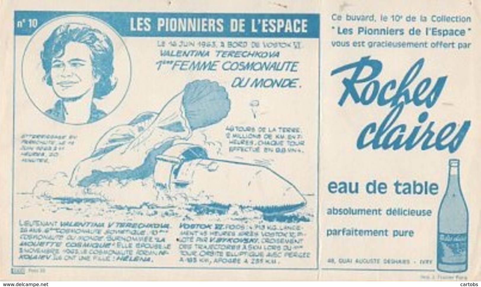 Eau De Table Roches Claires : Les Pionniers De L'Espace N°10 - Alimentaire