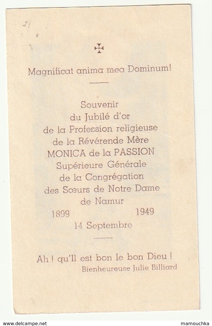 Jubilé D'Or Profession Religieuse Mère Monica De La Passion Supérieure Générale Notre Dame Namur 1949 Imalit Maredret - Images Religieuses