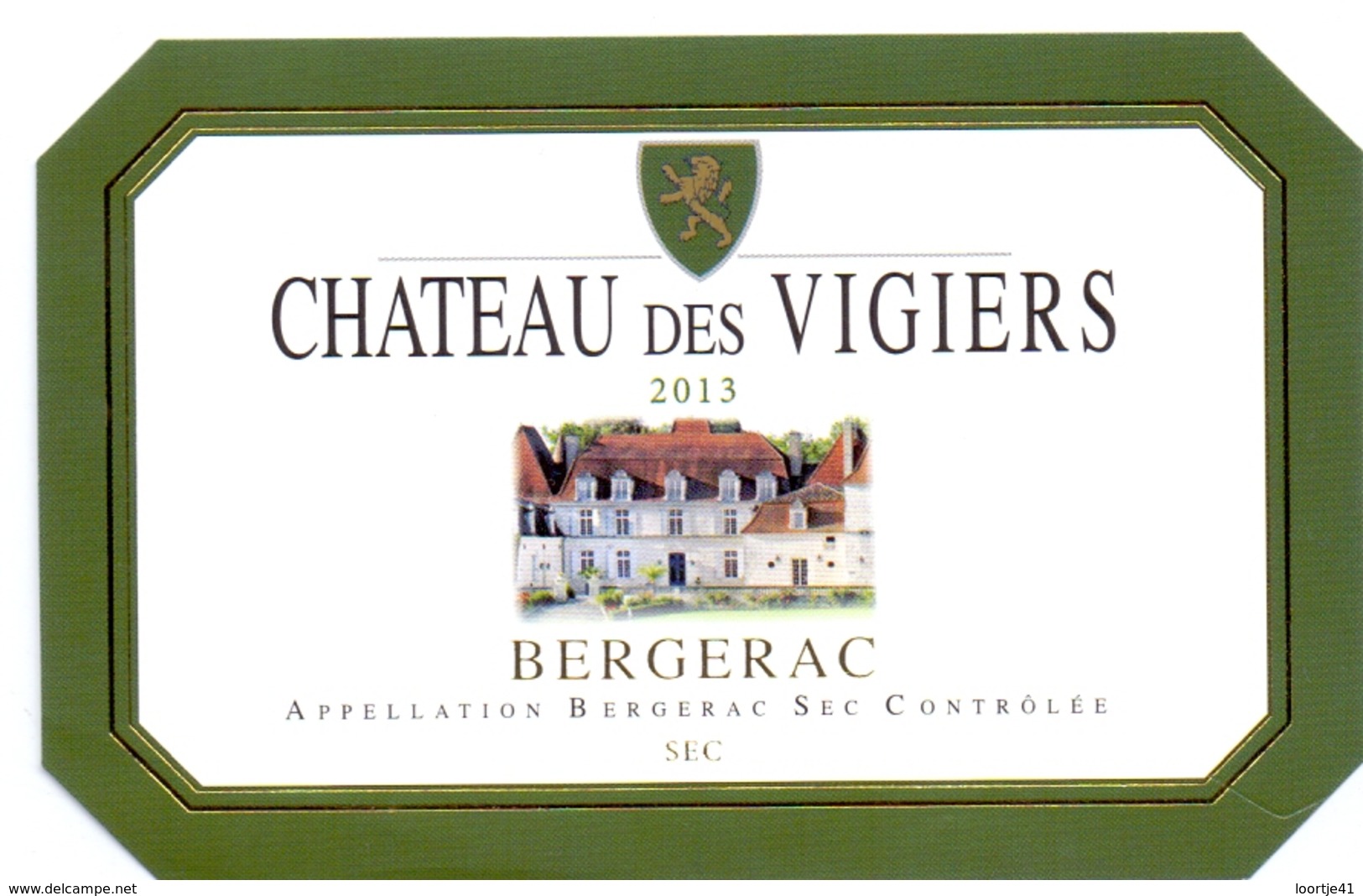 Etiket Etiquette - Vin - Wijn - Bergerac - Chateau Des Vigiers - 2013 - Bergerac