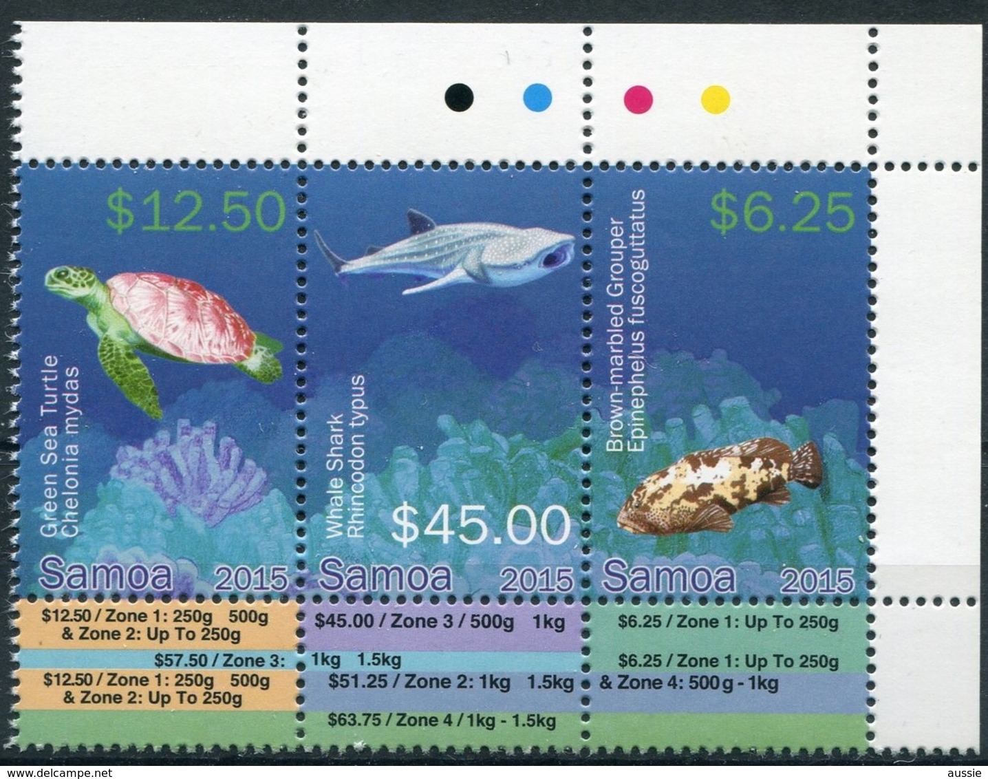 Samoa 2015 Yvertn° 1158-1160 *** MNH Cote 100 Euro Faune Poissons Vissen Fish - Samoa