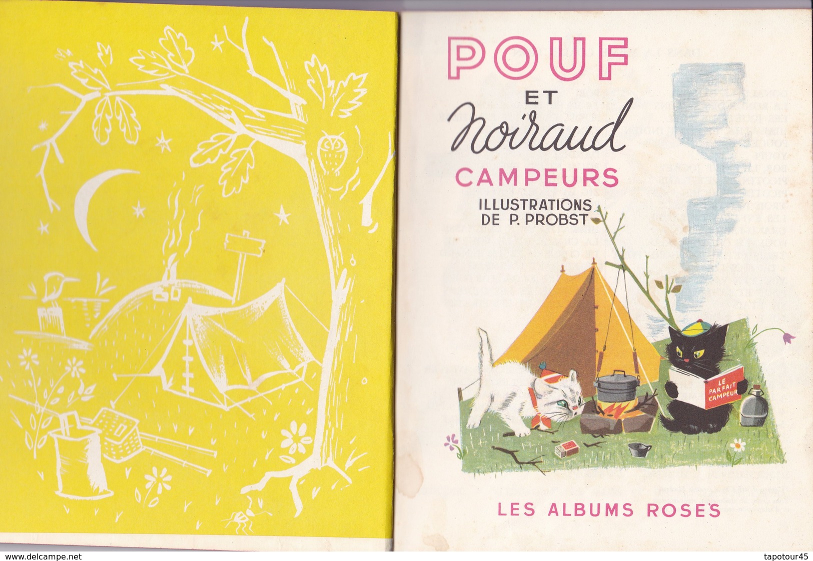 Pouf Et Noiraud Campeurs 28 Pages 1955   Images De Pierre Probst. Collection Les Albums Roses. - Other & Unclassified
