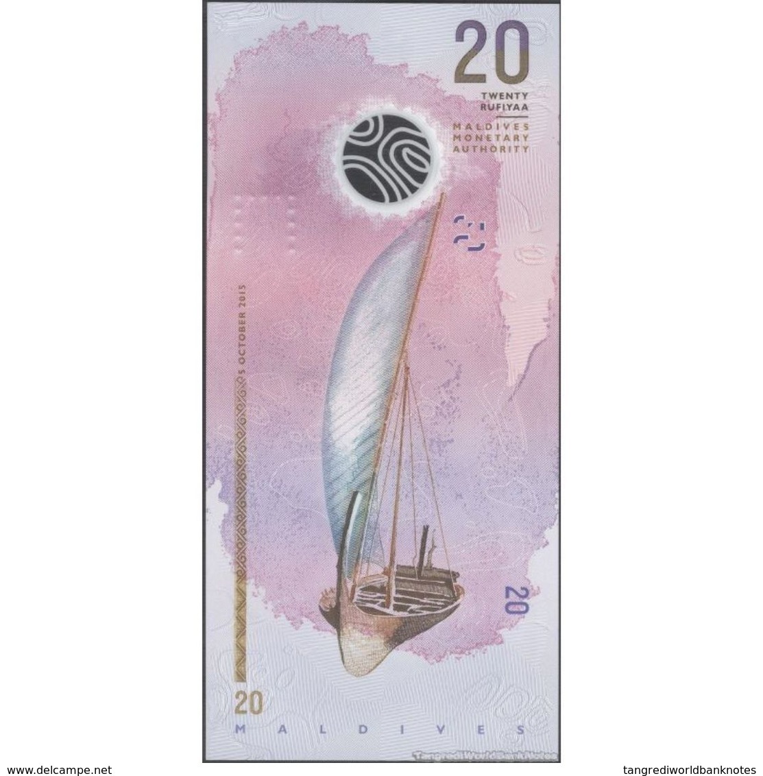 TWN - MALDIVE ISLANDS 27 - 20 Rufiyaa 2015 Polymer - Prefix B UNC - Maldives