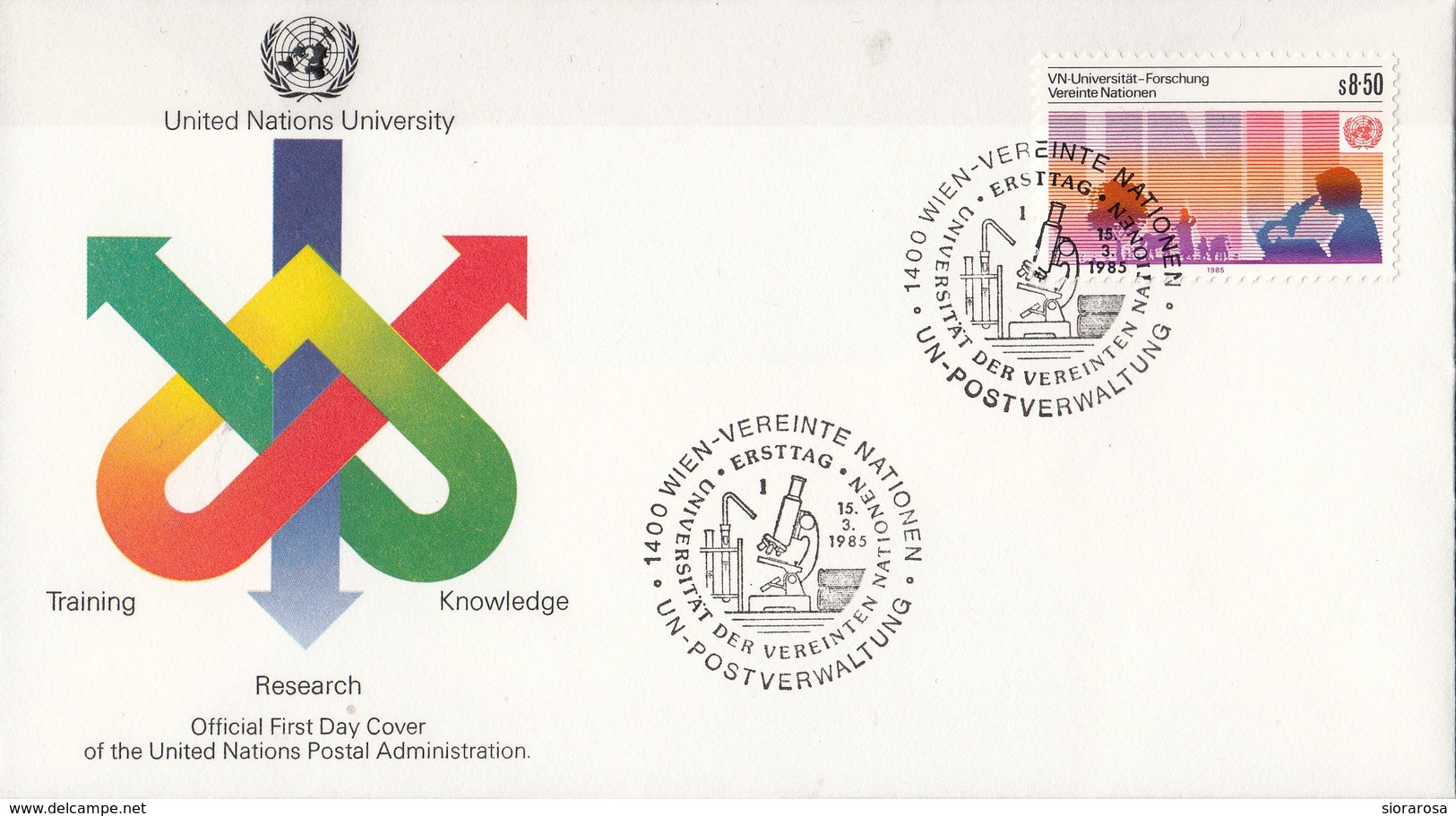 United Nations Vienna 1985 ONU Vereinte Nationen Wien FDC Nations University - FDC