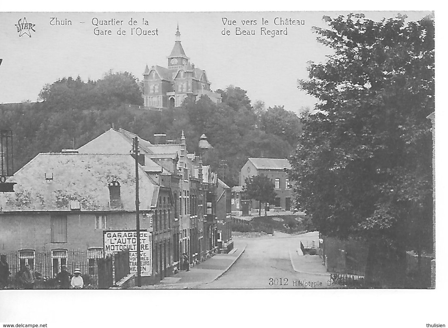 Thuin  Quartier De La Gare De L'ouest Vue Vers Le Chateau De Beau Regard - Thuin