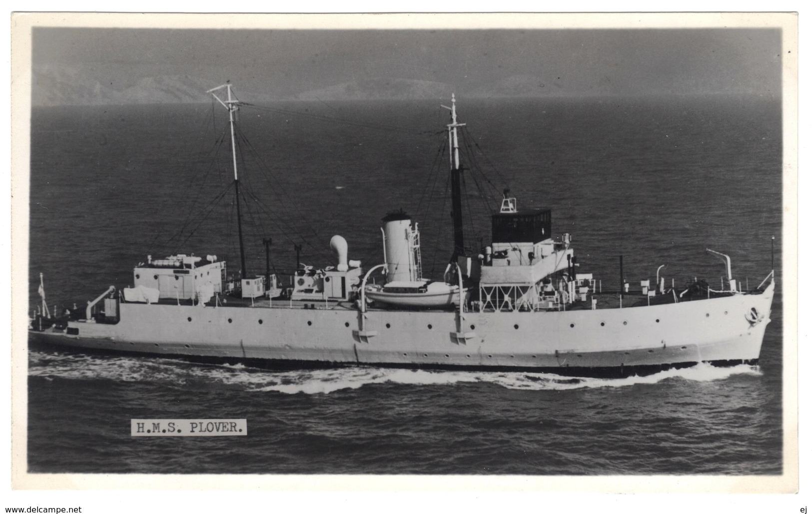 H M S Plover - Coastal Minelayer - Real Photo - R A Fisk - 1950's - Warships